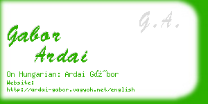 gabor ardai business card